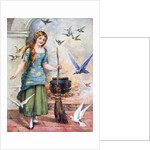 Cindarella with doves by Anonymous