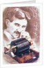 Nikola Tesla with machine by Anonymous