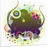 Zebra and flowers background by Anonymous