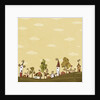 Lined-up Houses and Trees and Yellow Brown Sky above by Anonymous