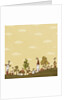 Lined-up Houses and Trees and Yellow Brown Sky above by Anonymous