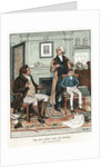 Man practicing phrenology on boy by Anonymous