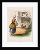 Woman collecting chicken eggs by Anonymous