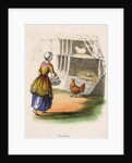 Woman collecting chicken eggs by Anonymous