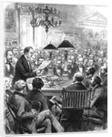 Heinrich Schliemann lecturing in London by Anonymous