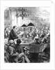Heinrich Schliemann lecturing in London by Anonymous