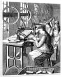 Women making brushes in factory by Anonymous