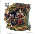 Initial letter 'C' with Queen Elizabeth I by Anonymous