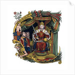 Initial letter 'C' with Queen Elizabeth I by Anonymous