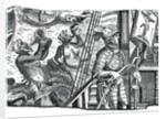 Christopher Columbus on board his ship by Anonymous