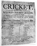 Flyer advertising a cricket match between Hampshire and England, 1819 by Anonymous