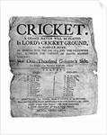 Flyer advertising a cricket match between Hampshire and England, 1819 by Anonymous