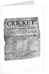 Flyer advertising a cricket match between Hampshire and England, 1819 by Anonymous