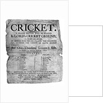 Flyer advertising a cricket match between Hampshire and England, 1819 by Anonymous