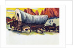 Covered wagon crossing American plains by Anonymous