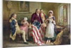 Betsy Ross working on American flag by Anonymous