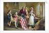 Betsy Ross working on American flag by Anonymous