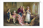Betsy Ross working on American flag by Anonymous