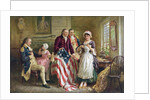 Betsy Ross working on American flag by Anonymous