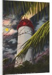 Lighthouse at night by Anonymous