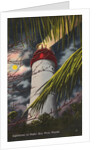 Lighthouse at night by Anonymous
