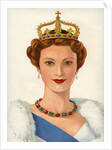 Queen wearing royal crown by Anonymous