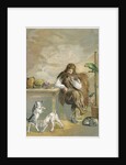 Robinson Crusoe with his animals by Anonymous
