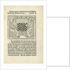 Woodcut print of a King and prelate playing chess by Anonymous