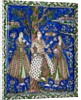 Ceramic tile panel with female musicians by Anonymous