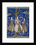 Ceramic tile panel with female musicians by Anonymous