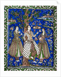 Ceramic tile panel with female musicians by Anonymous