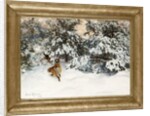 Winter Landscape with Fox and Hounds by Bruno Liljefors