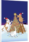 Dogs Decorating a Tree by Anonymous