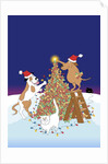 Dogs Decorating a Tree by Anonymous