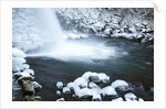 Snowy waterfall in winter by Anonymous