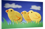Three Easter chicks by Anonymous