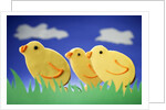 Three Easter chicks by Anonymous