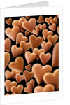 Chocolate hearts, black background by Anonymous