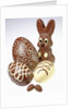 Chocolate Easter Bunny and chocolate eggs by Anonymous