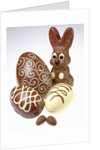 Chocolate Easter Bunny and chocolate eggs by Anonymous