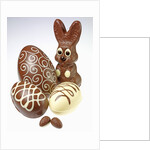 Chocolate Easter Bunny and chocolate eggs by Anonymous