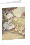 Illustration of girl with ducklings by Anonymous