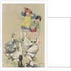 Illustration of children feeding geese by Anonymous