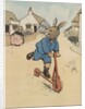 Illustration of rabbit on kick scooter by Anonymous