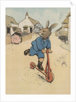 Illustration of rabbit on kick scooter by Anonymous