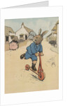 Illustration of rabbit on kick scooter by Anonymous