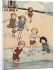 Illustration of children playing at beach by Anonymous
