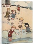 Illustration of children playing at beach by Anonymous