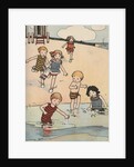Illustration of children playing at beach by Anonymous