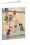Illustration of children playing at beach by Anonymous